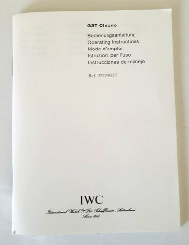 Iwc gst chrono istruzioni - gst,
